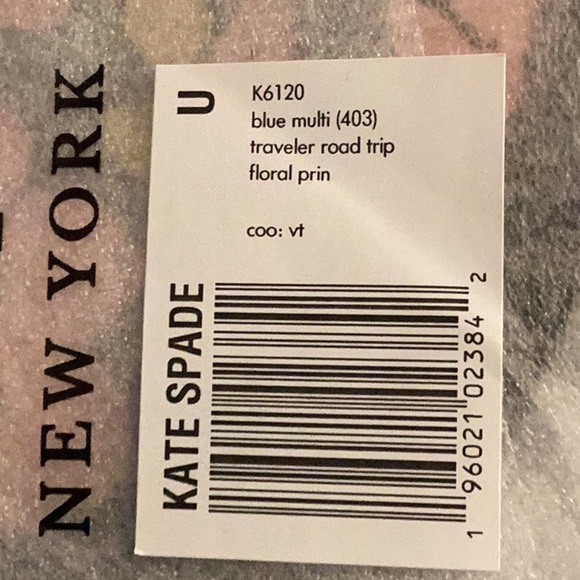 Kate Spade NWT Blue Multi Traveler Road Trip Floral Print Round Crossbody Bag - Picture 8 of 9